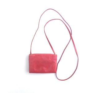 Hobo leather MICRO MINI CROSSBODY WALLET in ROSEWOOD